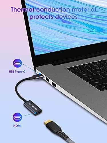 Kobilar USB C ל- HDMI מתאם 4K@60Hz, סוג C ל- HDMI מתאם [תואם ל- Thunderbolt 4/3] למשרד הביתי, התואם למחשב